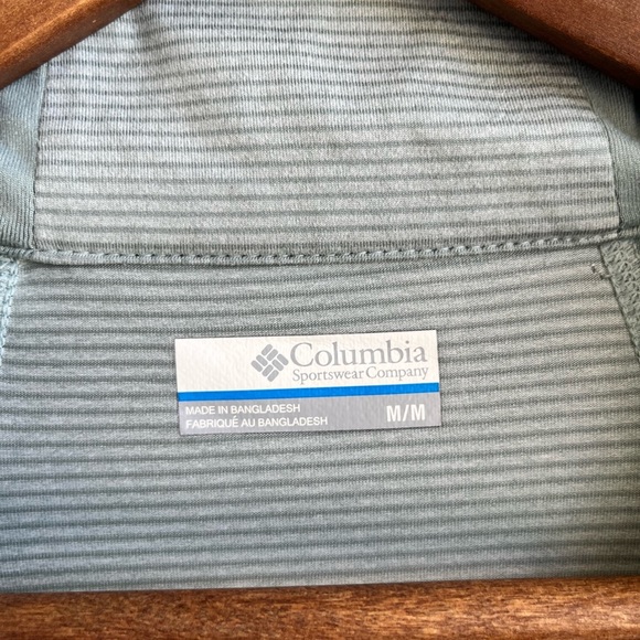 COLUMBIA Eucalyptus Green Striped Omni-Wick Long Sleeve Quarter-Zip Women’s Med - Picture 5 of 6